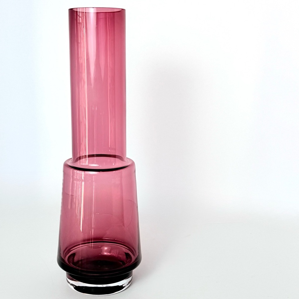 Vintage Mid Century Amethyst/purple 11” Modern Art Glass Vase Handmade in Poland